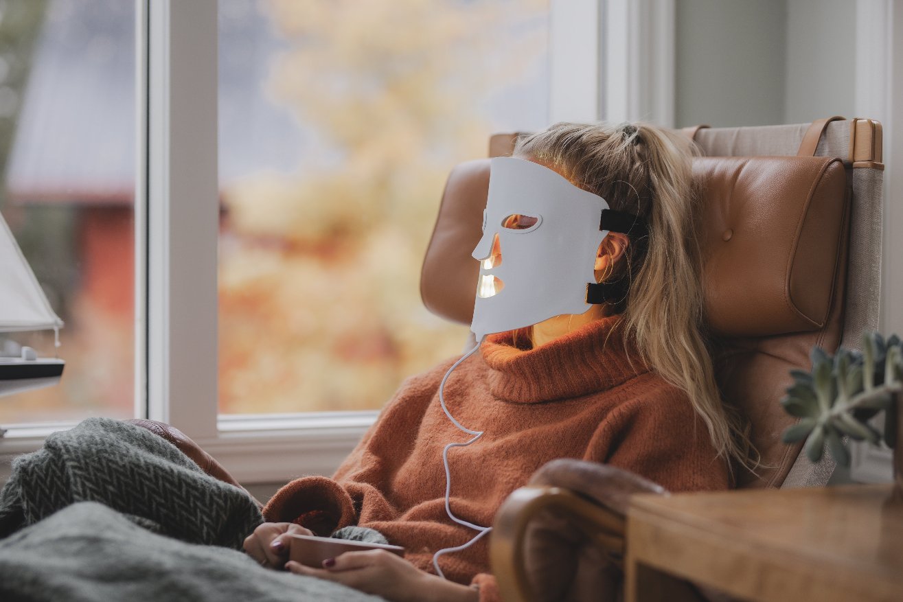 Rödljusterapi LED Mask 105 LED – Vit